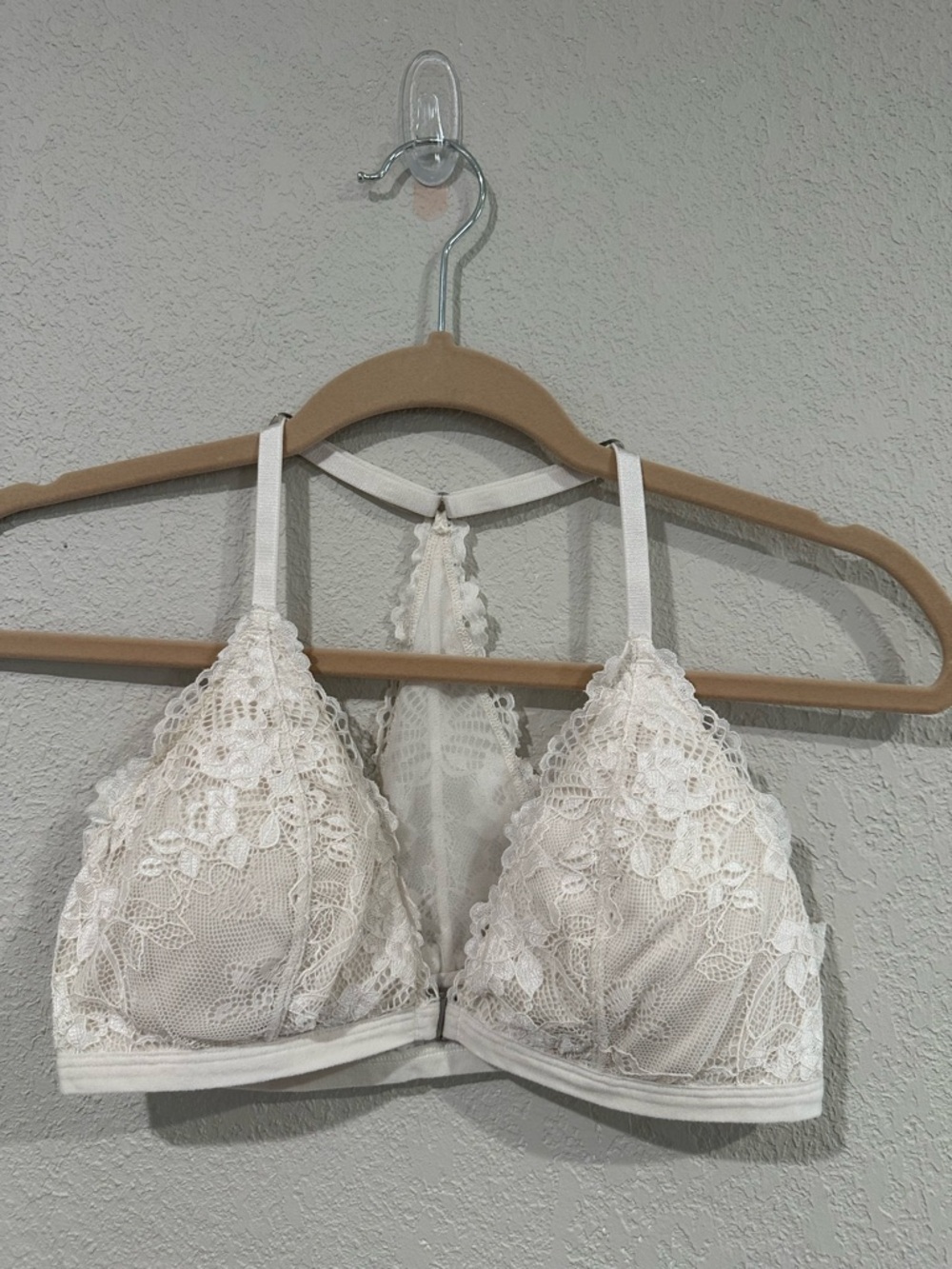 aerie Cream Lace Racerback Bralette